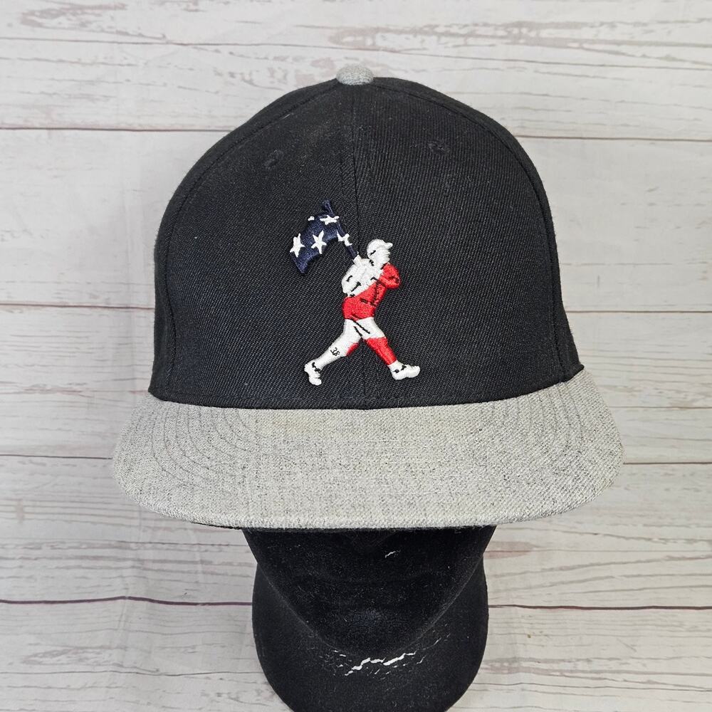 Baseballism Snapback Hat Men's Adjustable Black Grey American Flag Player